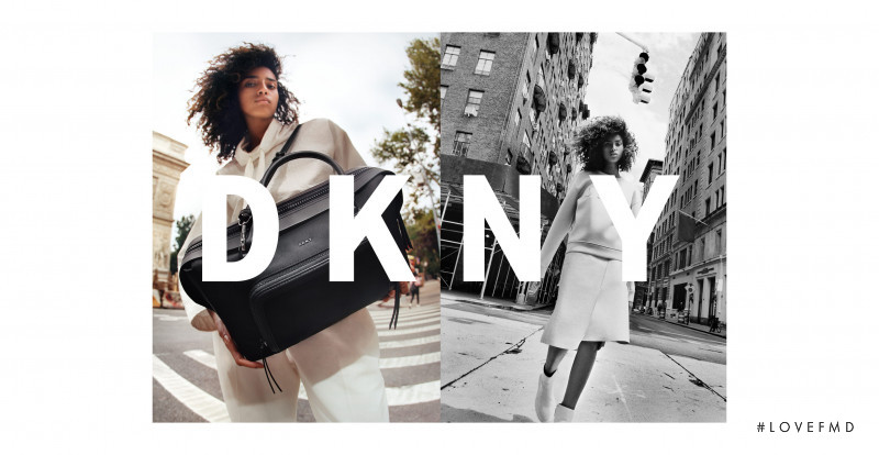 Imaan Hammam featured in  the DKNY advertisement for Pre-Spring 2017