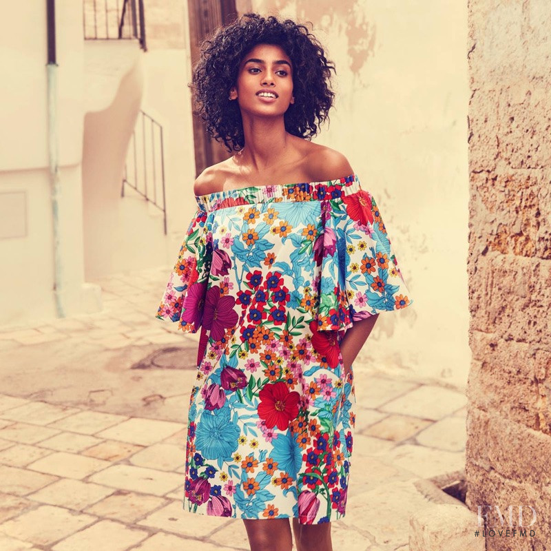 Imaan Hammam featured in  the H&M lookbook for Summer 2017