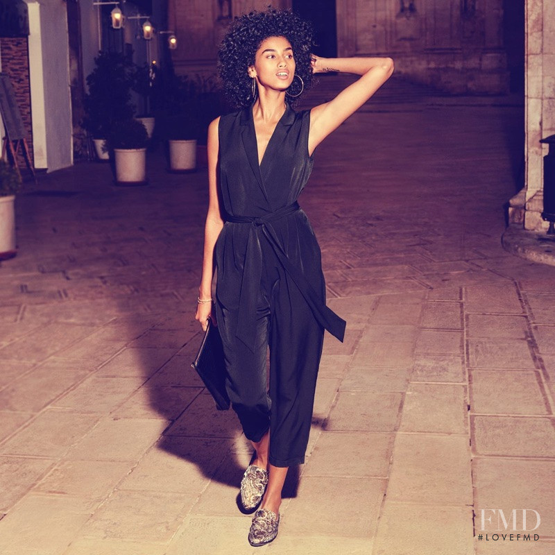 Imaan Hammam featured in  the H&M lookbook for Summer 2017