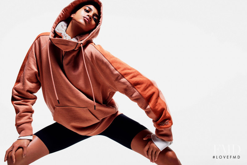 Imaan Hammam featured in  the Reebok x Victoria Beckham advertisement for Spring/Summer 2020