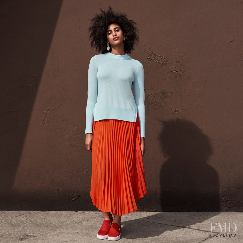 Imaan Hammam featured in  the H&M lookbook for Spring 2018