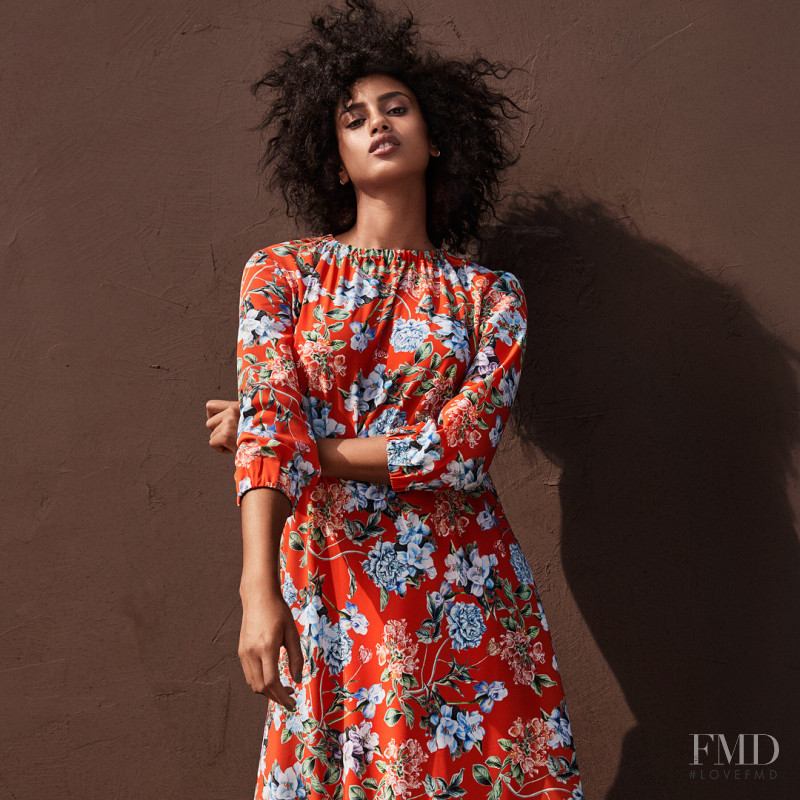 Imaan Hammam featured in  the H&M lookbook for Spring 2018
