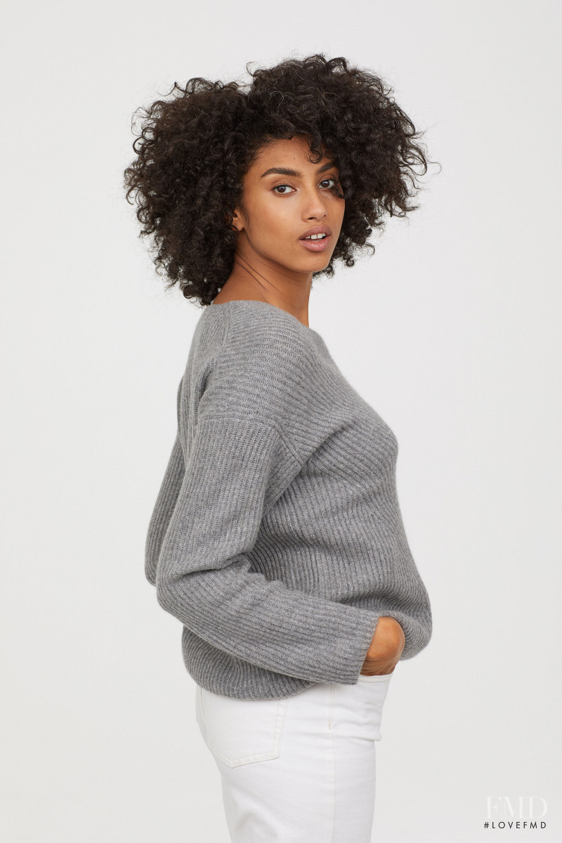 Imaan Hammam featured in  the H&M catalogue for Pre-Fall 2018