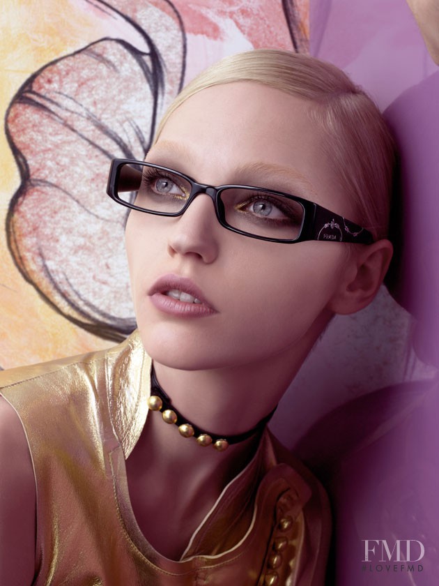 Sasha Pivovarova featured in  the Prada advertisement for Spring/Summer 2008