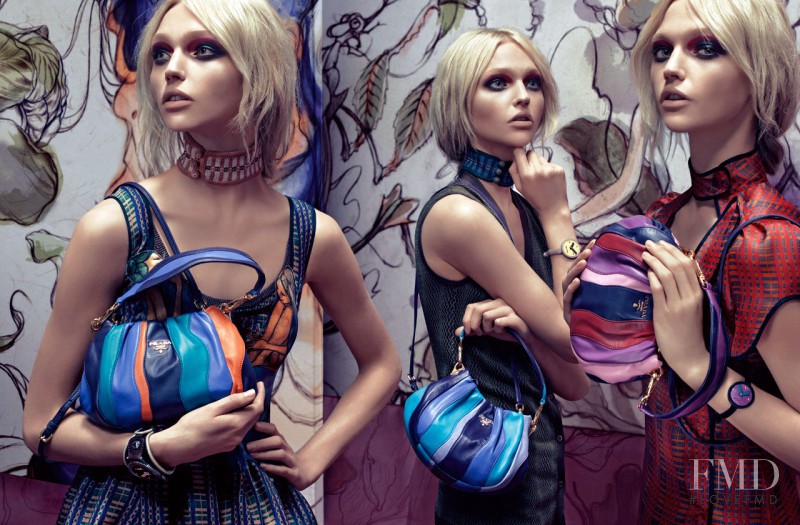 Sasha Pivovarova featured in  the Prada advertisement for Spring/Summer 2008