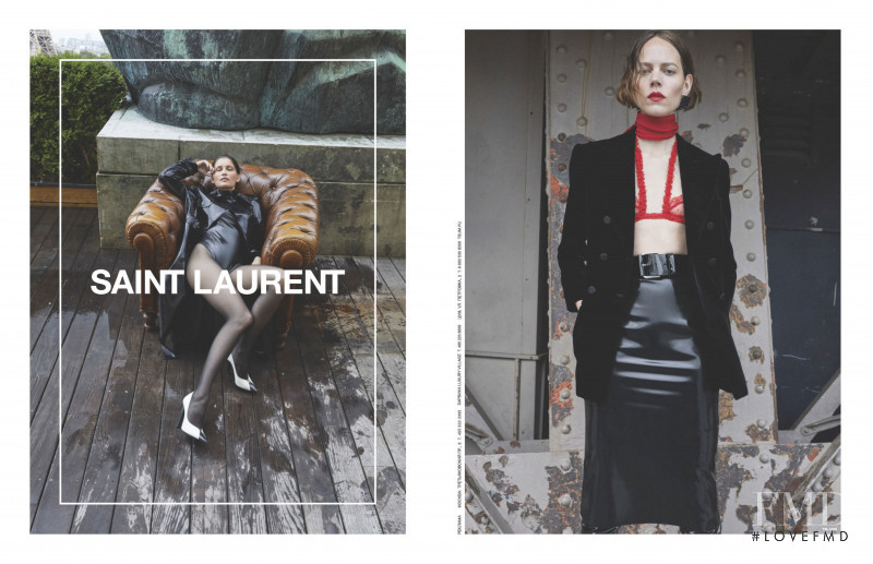 Freja Beha Erichsen featured in  the Saint Laurent advertisement for Winter 2020