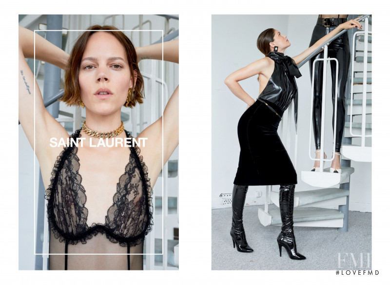 Freja Beha Erichsen featured in  the Saint Laurent advertisement for Winter 2020