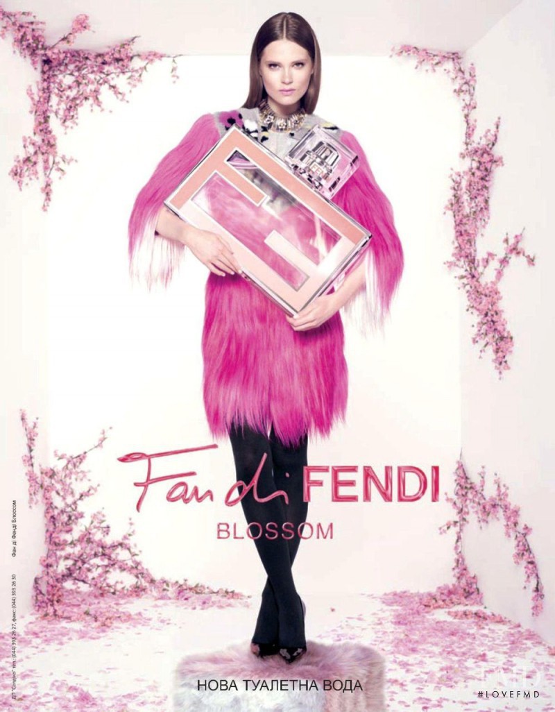 Caroline Brasch Nielsen featured in  the Fendi Fan di Fendi Blossom Fragrance  advertisement for Spring/Summer 2014