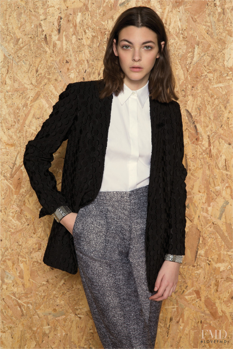 Vittoria Ceretti featured in  the Mantù lookbook for Pre-Fall 2014