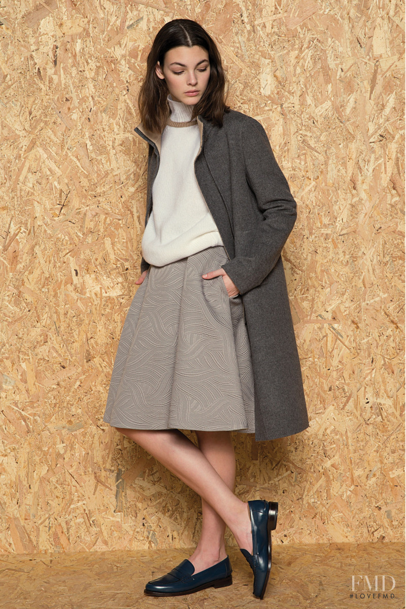 Vittoria Ceretti featured in  the Mantù lookbook for Pre-Fall 2014