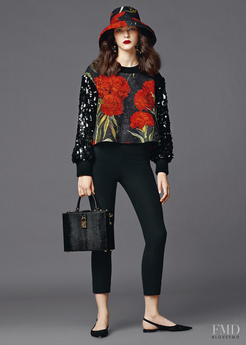 Vittoria Ceretti featured in  the Dolce & Gabbana lookbook for Holiday 2015