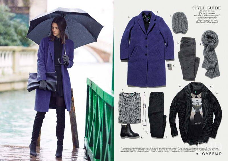 Vittoria Ceretti featured in  the United Colors of Benetton lookbook for Fall 2014