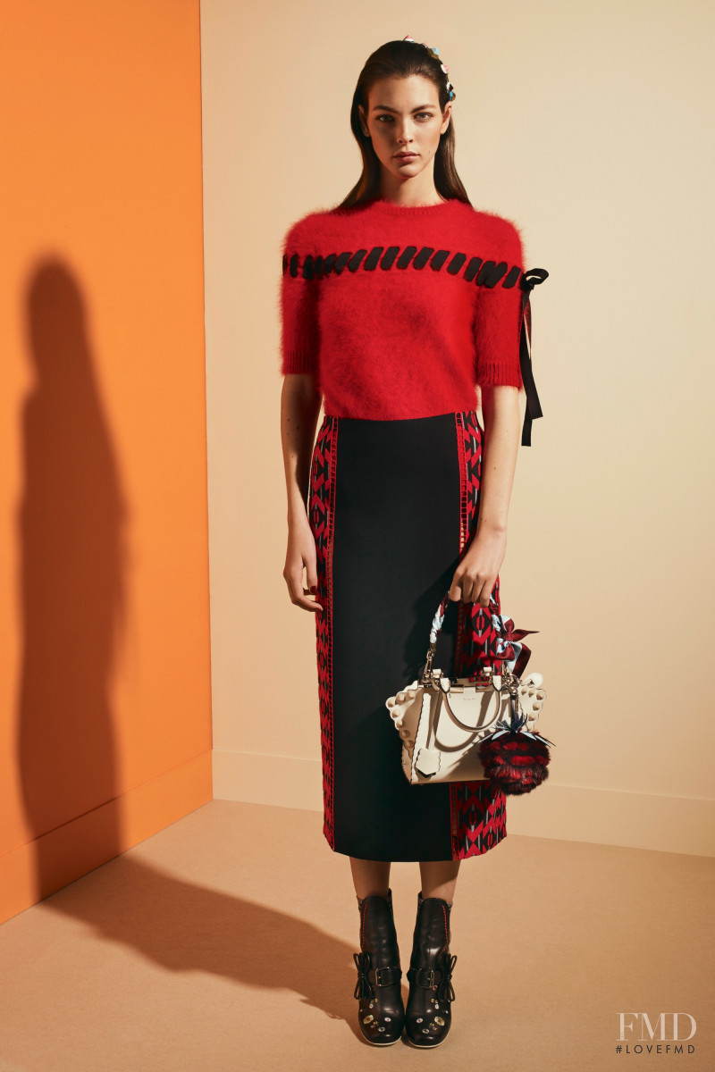 Vittoria Ceretti featured in  the Fendi lookbook for Pre-Fall 2017