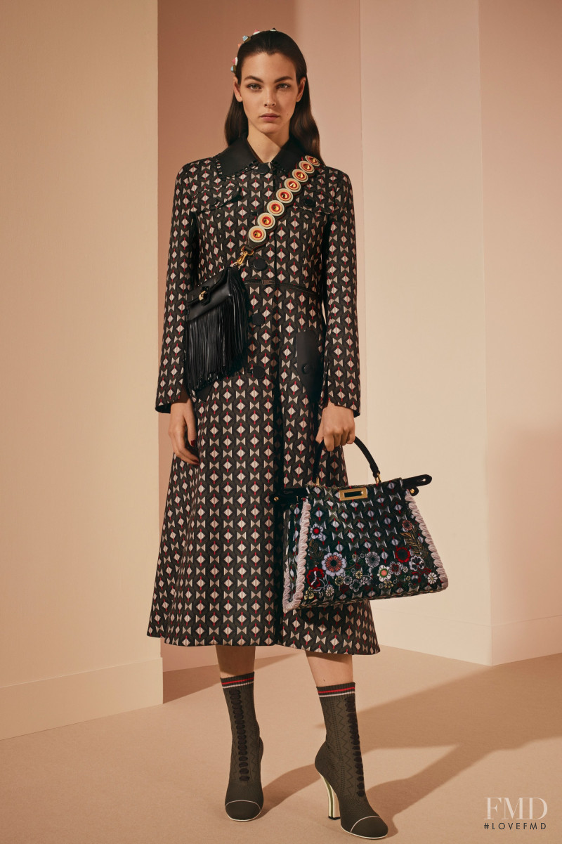 Vittoria Ceretti featured in  the Fendi lookbook for Pre-Fall 2017