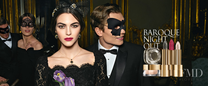 Vittoria Ceretti featured in  the Dolce & Gabbana Beauty lookbook for Holiday 2016