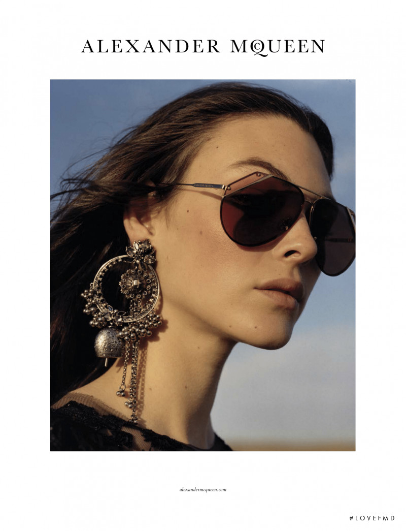 Vittoria Ceretti featured in  the Alexander McQueen Eyewear advertisement for Spring/Summer 2017