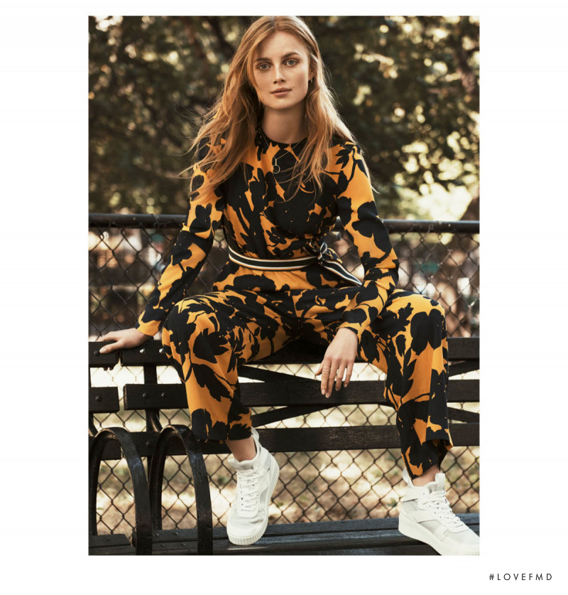 Rianne Van Rompaey featured in  the H&M Craving Colour lookbook for Spring 2018