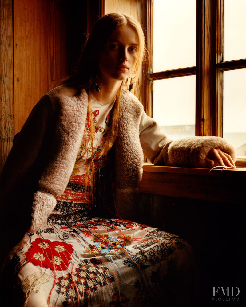 Rianne Van Rompaey featured in  the Alexander McQueen advertisement for Autumn/Winter 2017