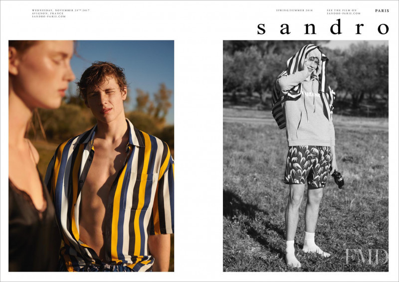 Rianne Van Rompaey featured in  the Sandro advertisement for Spring/Summer 2018