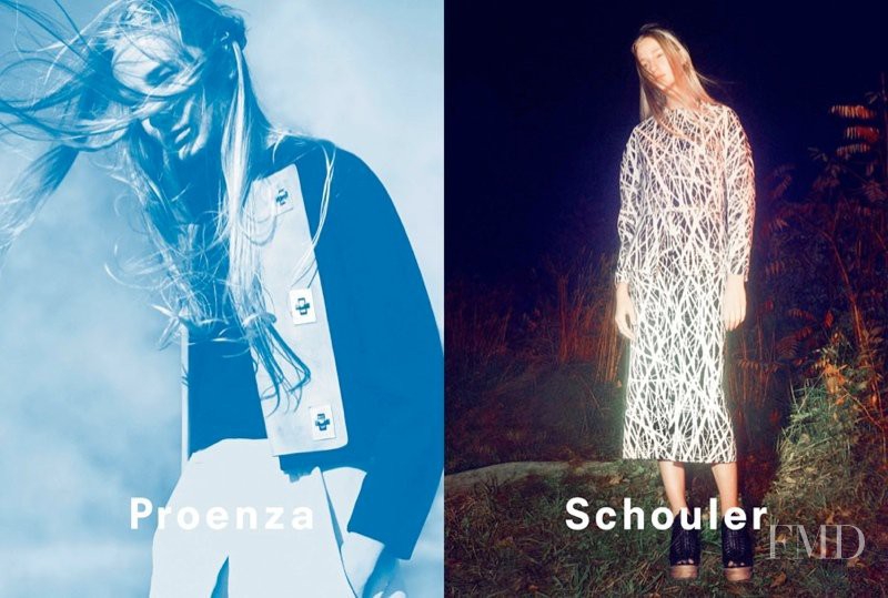 Charlotte Lindvig featured in  the Proenza Schouler advertisement for Spring/Summer 2014