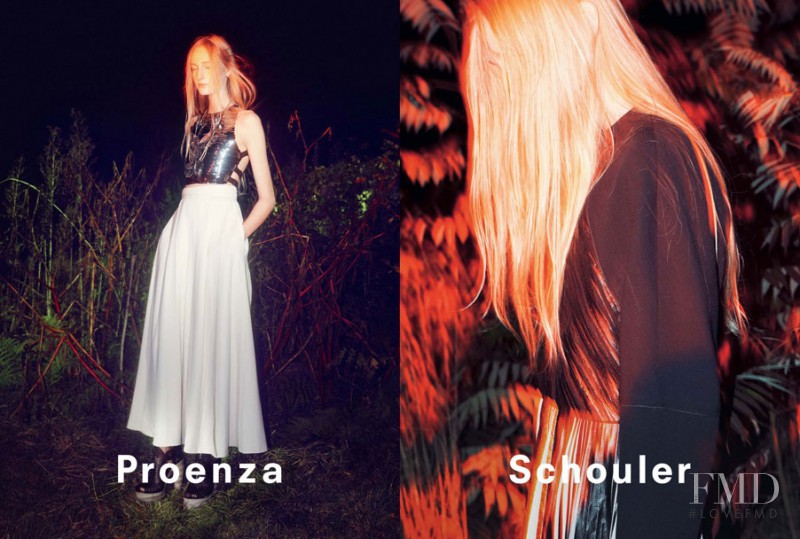 Charlotte Lindvig featured in  the Proenza Schouler advertisement for Spring/Summer 2014