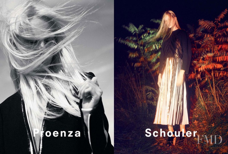 Charlotte Lindvig featured in  the Proenza Schouler advertisement for Spring/Summer 2014