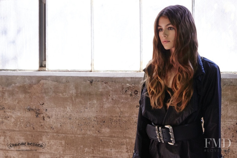 Kaia Gerber featured in  the Chrome Hearts advertisement for Spring/Summer 2016