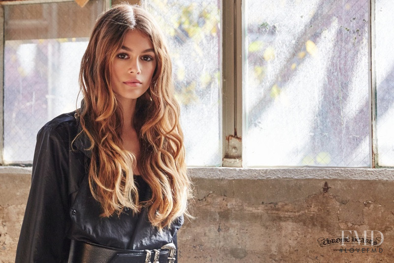 Kaia Gerber featured in  the Chrome Hearts advertisement for Spring/Summer 2016