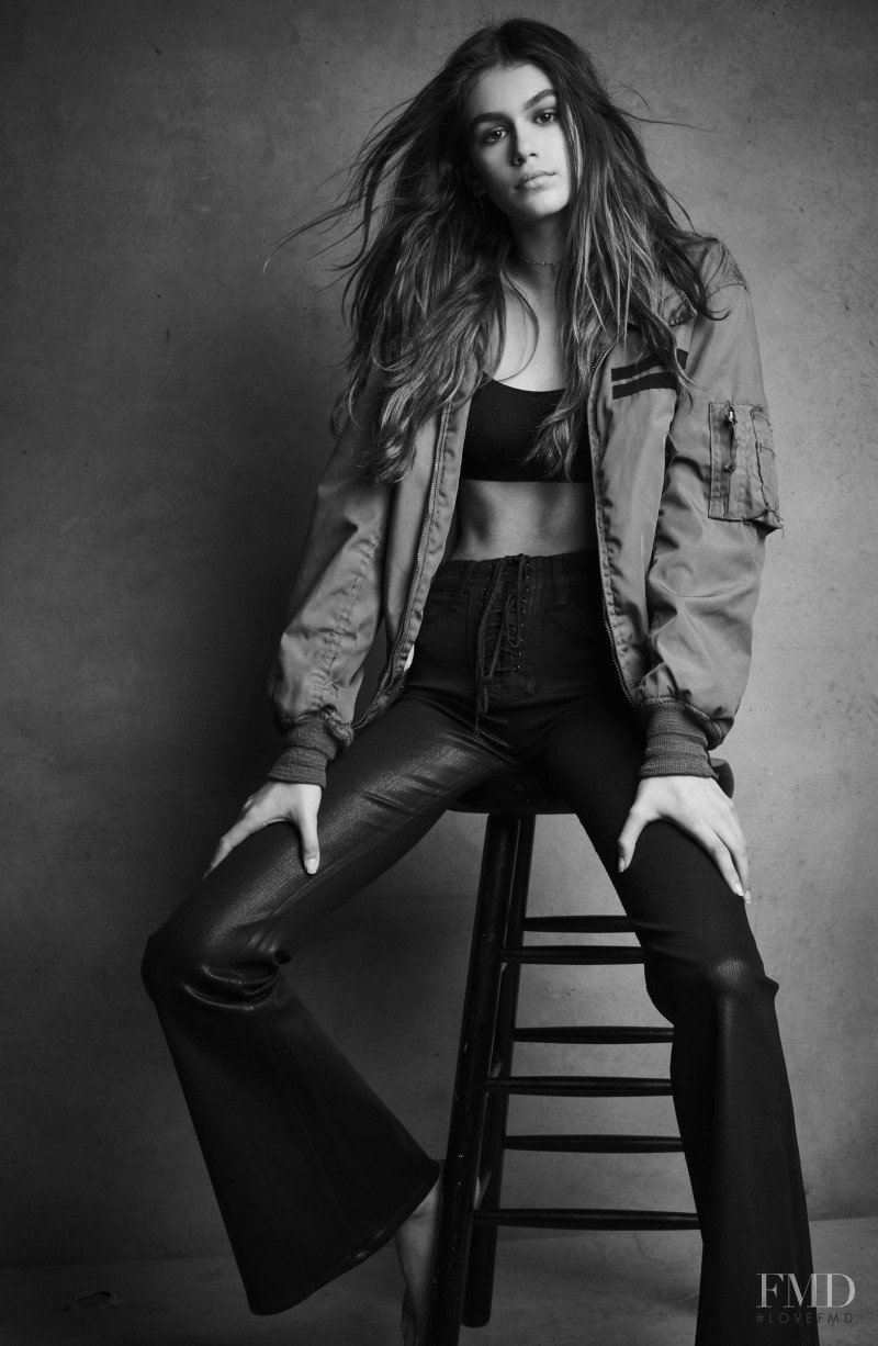 Kaia Gerber featured in  the Hanes x Karla advertisement for Autumn/Winter 2017