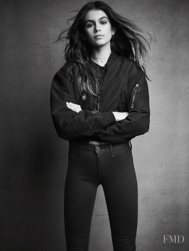 Kaia Gerber featured in  the Hanes x Karla advertisement for Autumn/Winter 2017