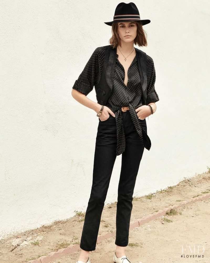 Kaia Gerber featured in  the Saint Laurent lookbook for Resort 2020