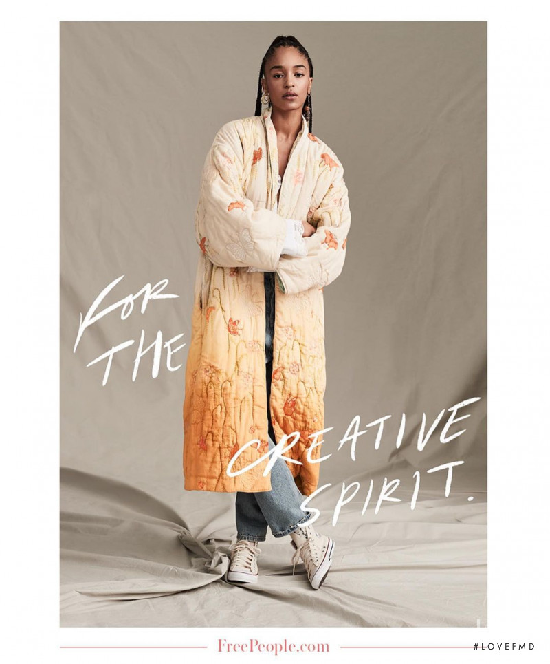 Indira Scott featured in  the Free People For The Creative Spirit advertisement for Fall 2020