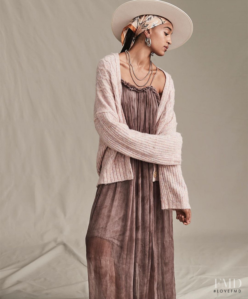 Indira Scott featured in  the Free People For The Creative Spirit advertisement for Fall 2020