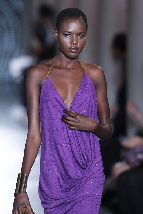 Ajak Deng featured in  the Alexandre Vauthier fashion show for Autumn/Winter 2010