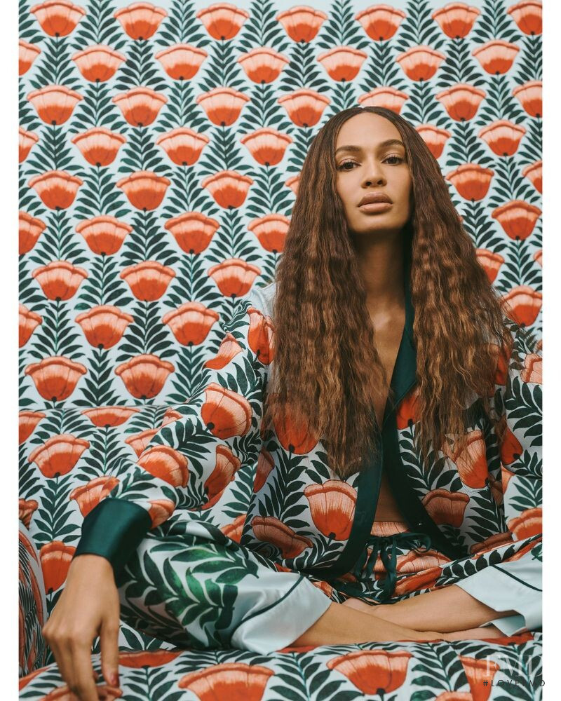 Joan Smalls featured in  the Oscar de la Renta Sleepwear Campaign advertisement for Spring/Summer 2019