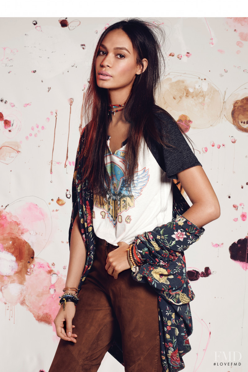 Joan Smalls featured in  the Free People catalogue for Spring/Summer 2016