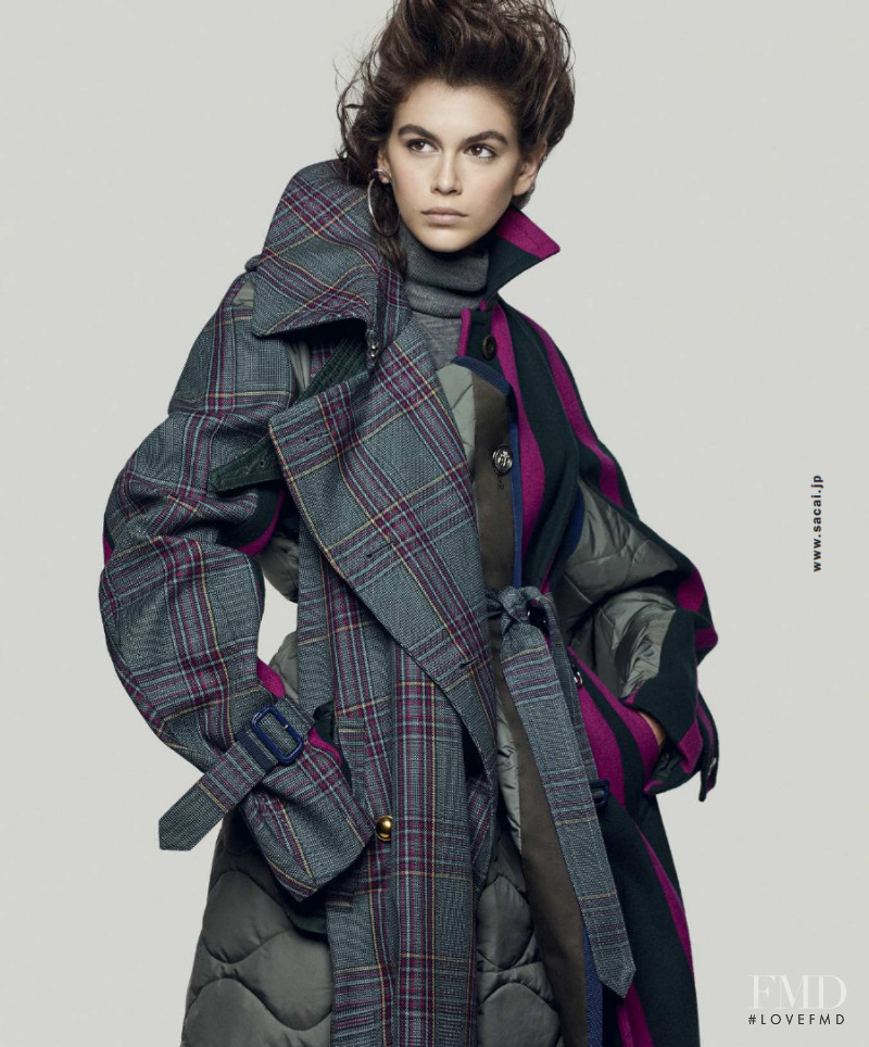 Kaia Gerber featured in  the Sacai advertisement for Autumn/Winter 2018