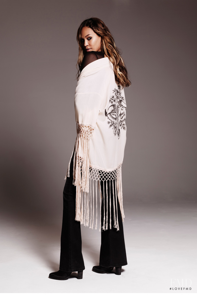 Joan Smalls featured in  the Free People catalogue for Pre-Fall 2014