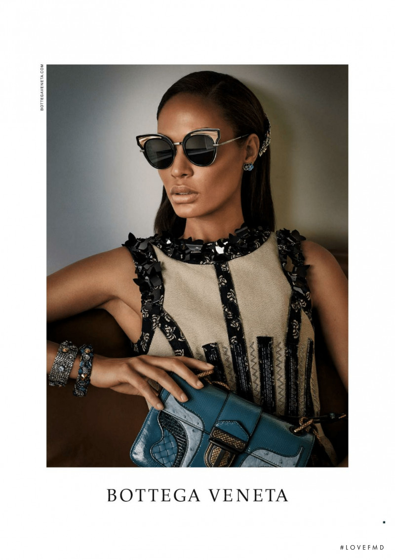 Joan Smalls featured in  the Bottega Veneta Eyewear advertisement for Spring/Summer 2017