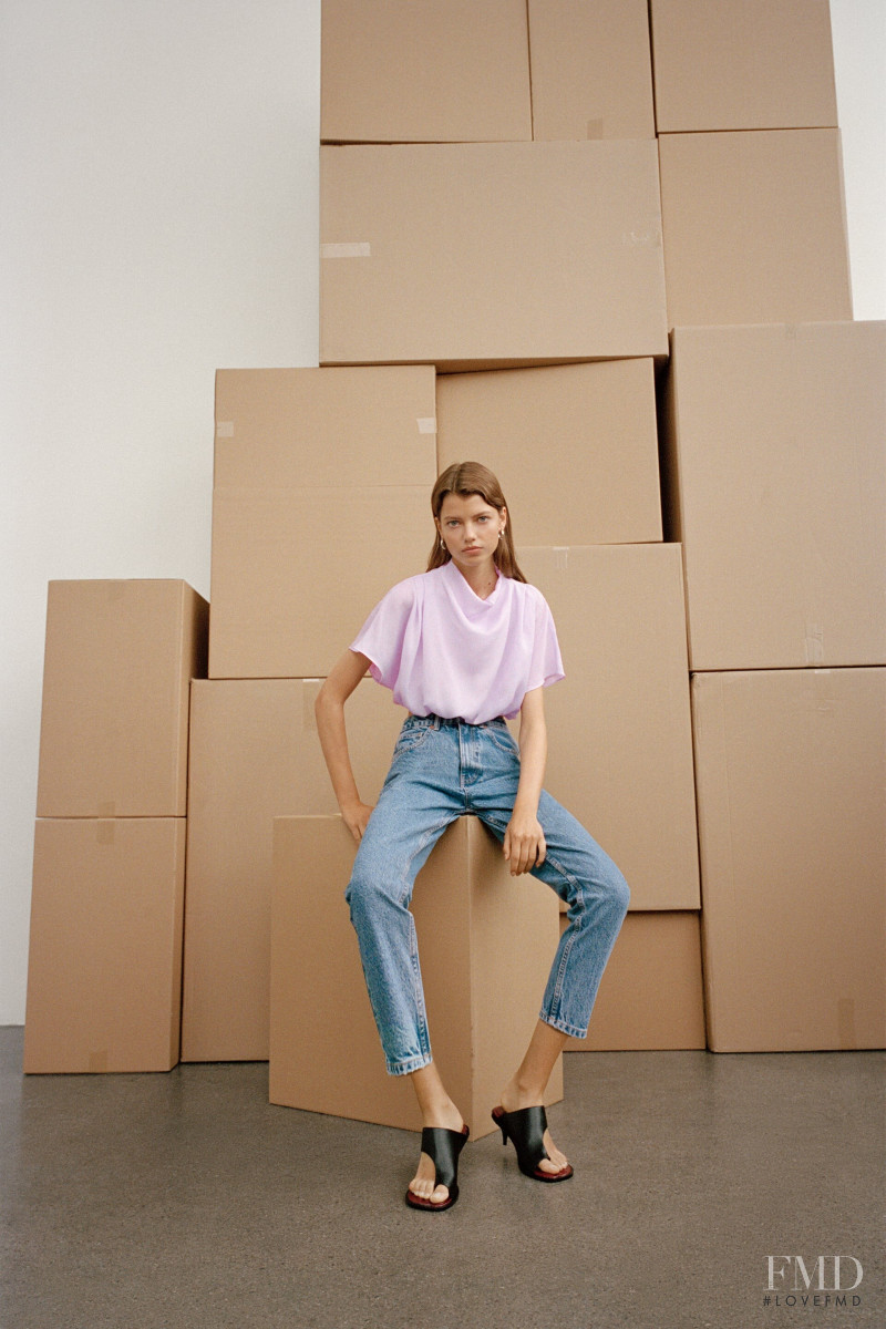 Mathilde Henning featured in  the Zara lookbook for Pre-Fall 2020