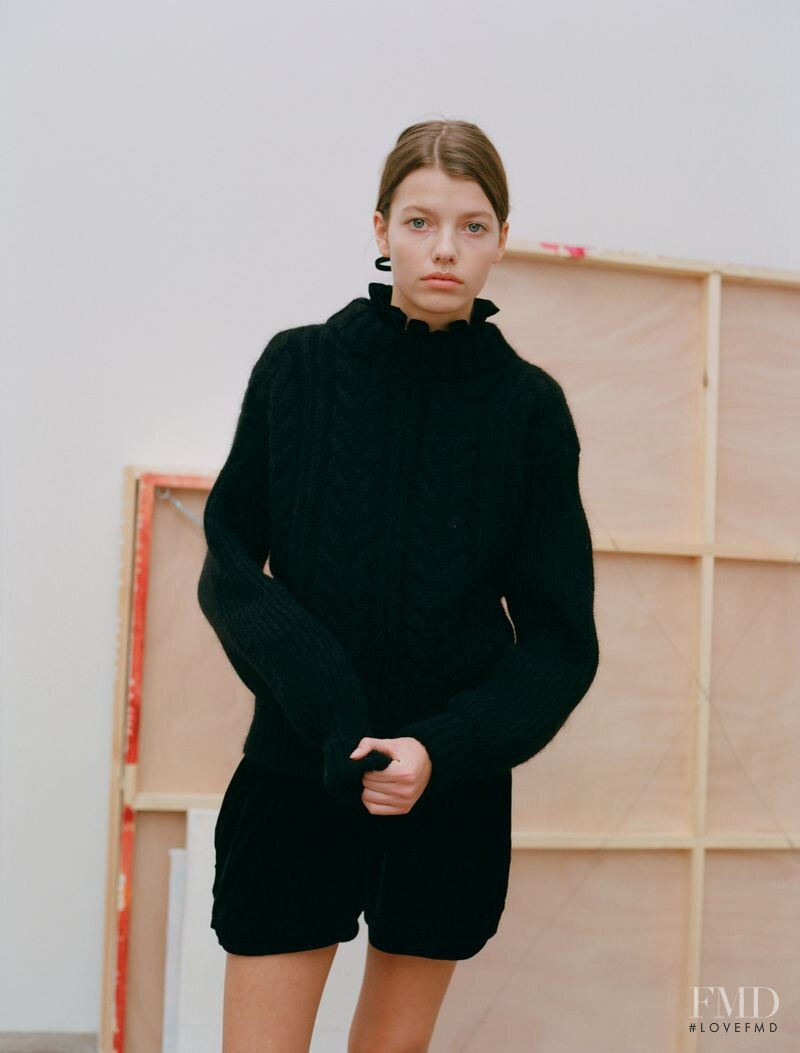 Mathilde Henning featured in  the Cecilie Bahnsen advertisement for Pre-Fall 2018