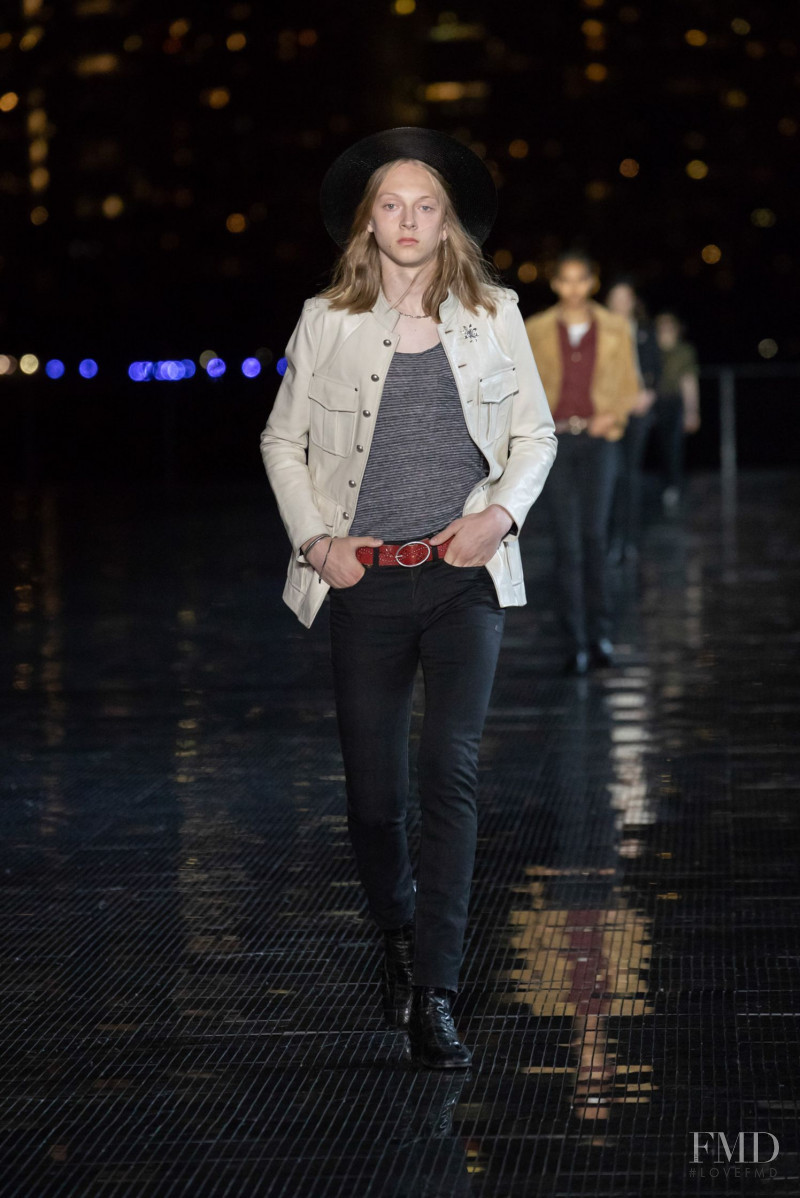 Mathilde Henning featured in  the Saint Laurent fashion show for Spring/Summer 2019
