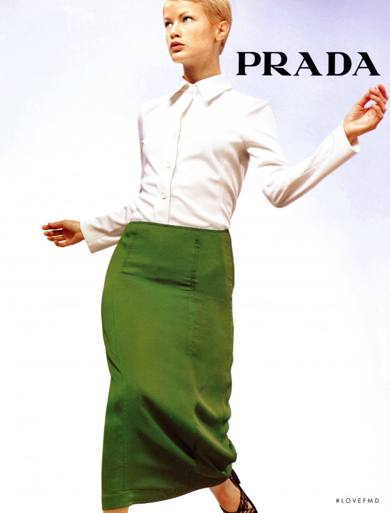 Carolyn Murphy featured in  the Prada advertisement for Spring/Summer 1996
