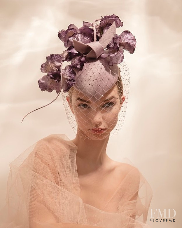 Josie Lane featured in  the Philip Treacy London lookbook for Spring/Summer 2019