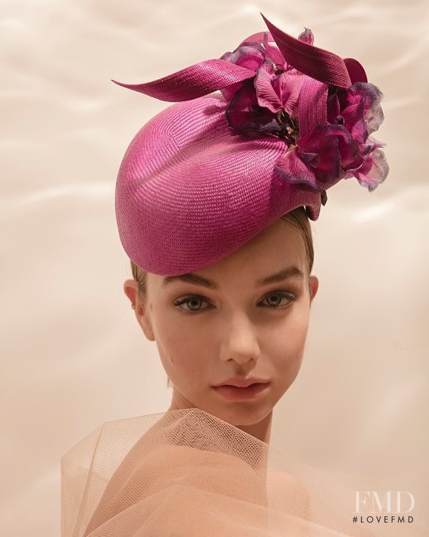 Josie Lane featured in  the Philip Treacy London lookbook for Spring/Summer 2019