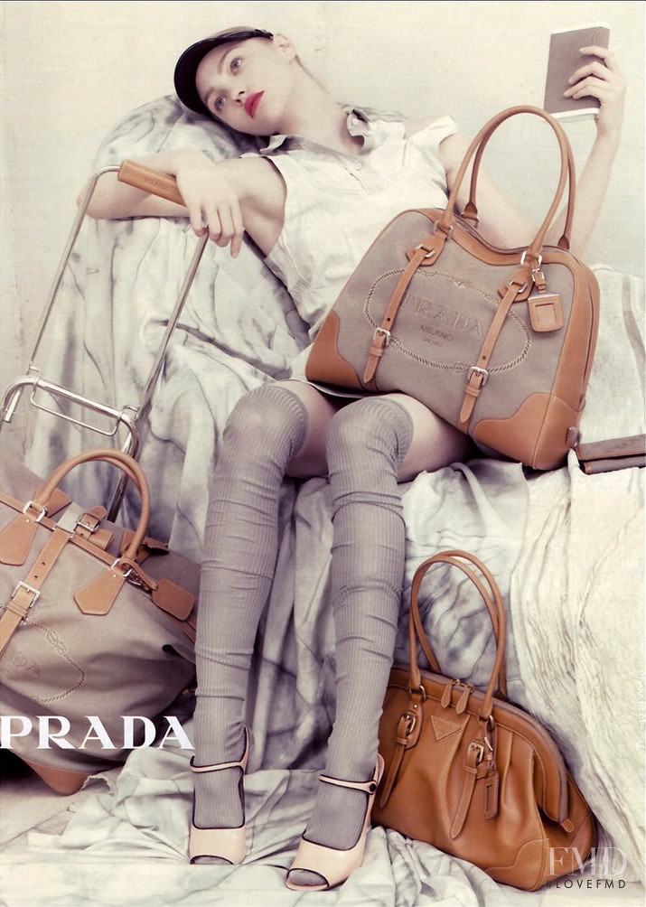 Sasha Pivovarova featured in  the Prada advertisement for Spring/Summer 2006