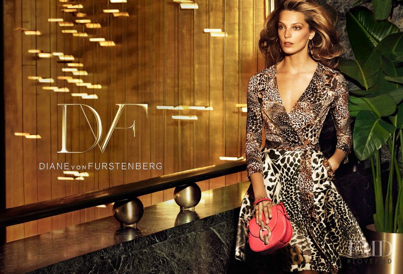 Daria Werbowy featured in  the Diane Von Furstenberg advertisement for Spring/Summer 2014