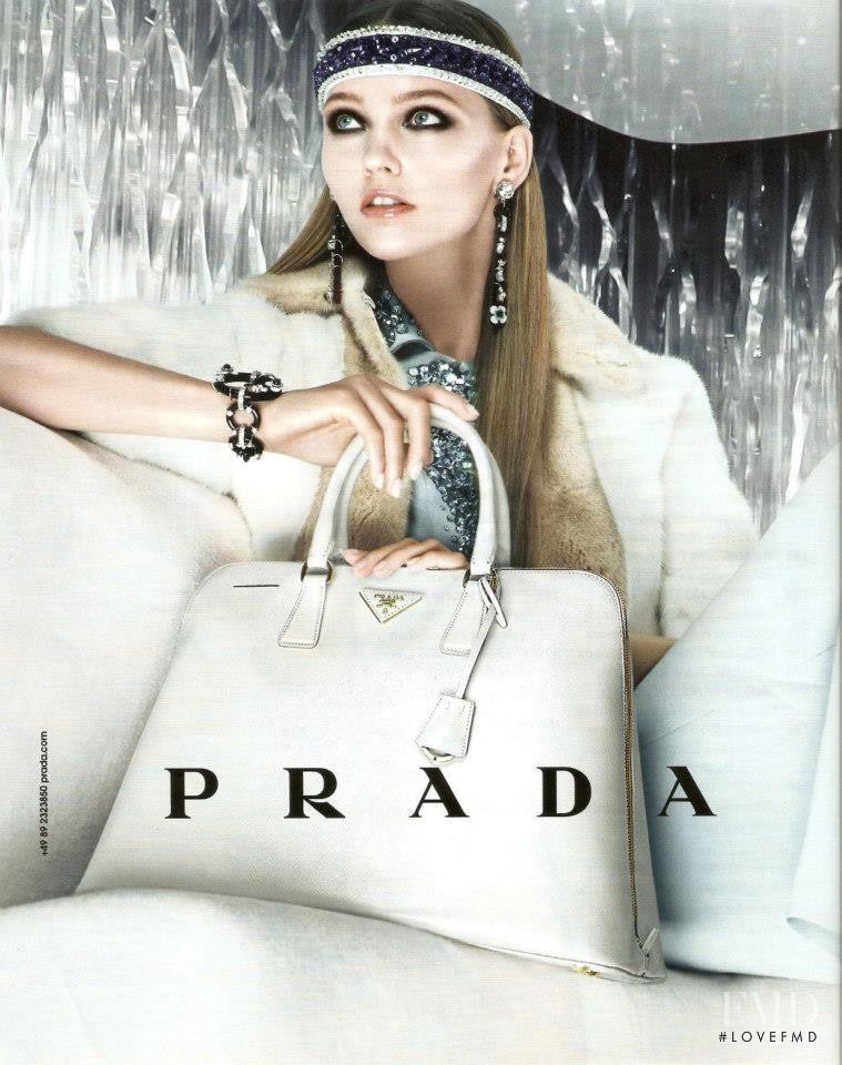Sasha Pivovarova featured in  the Prada advertisement for Resort 2013