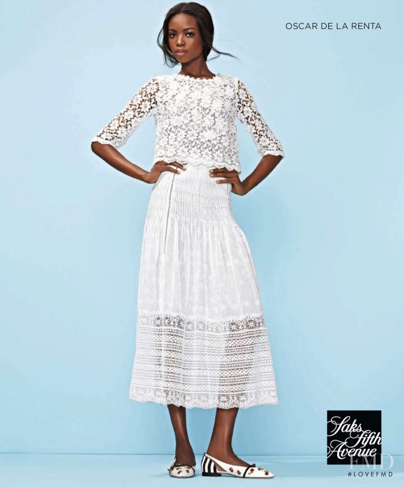 Maria Borges featured in  the Saks Fifth Avenue advertisement for Spring/Summer 2014