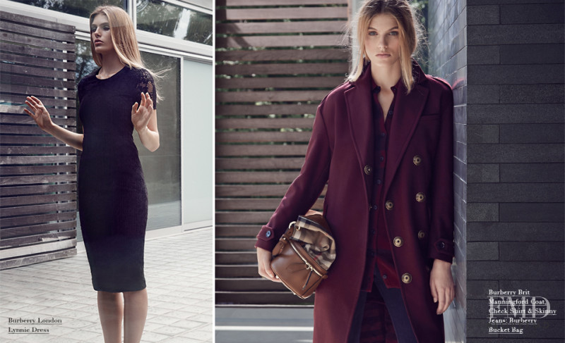 Madison Headrick featured in  the Bloomingdales Burberry lookbook for Fall 2014